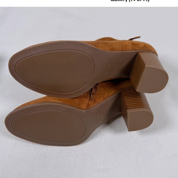 PiePieBuy Women's Tie Knot Chelsea Pump Ankle Boots Closed Toe Brown Size 8.5 - Picture 14 of 14